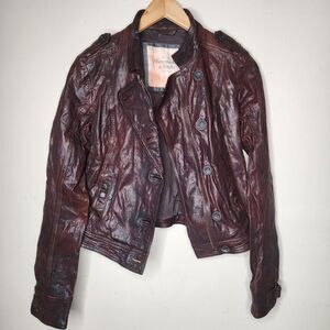Y2K Abercrombie Fitch Mia Leather Jacket XS-S as worn by ASHLEY TISDALE! Read